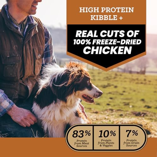 VICTOR Raw Kibble Blend - Farm Chicken Freeze-Dried Dry Dog Food, 4 lb