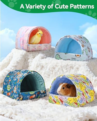2 PCS Guinea Pig Hideout Guinea Pig House,Washable Hamster Hideout Small Animal Cage Accessories for Mouse Chinchillas Hamsters Hedgehogs Ferrets Bearded Dragons and Rats