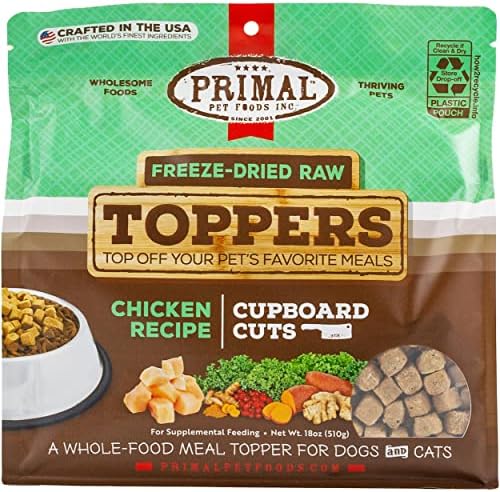 Primal Dog & Cat Food Toppers, Cupboard Cuts, Chicken, 18 oz