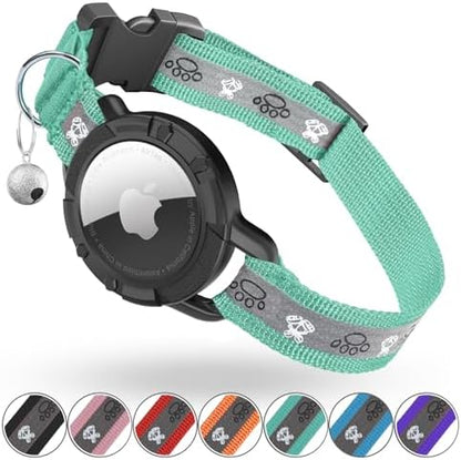Reflective AirTag Cat Collar, Integrated Cat Collar with Air Tag Holder