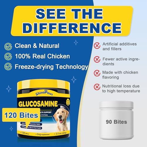 Glucosamine for Dogs, Joint Supplement, Freeze Dried, 120 Chews