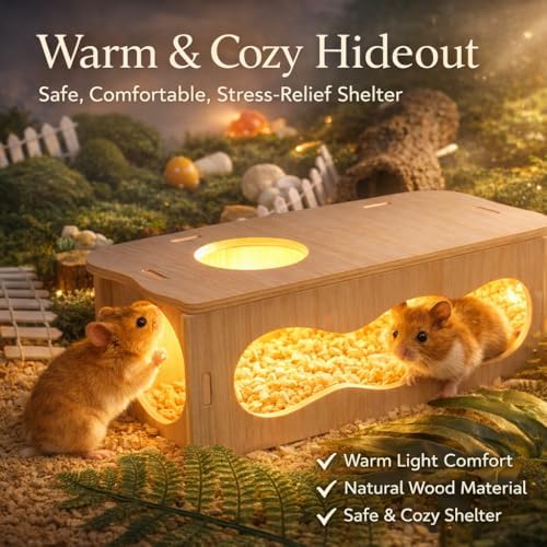 Medium Wooden Hamster Inspired Tunnel with Side & Top Windows Tunnel Toy Dreamy Cloud-Inspired Hideout with Smooth Streamlined Design – Natural Hideout Tube for Dwarf and Syrian Hamsters, Gerbils