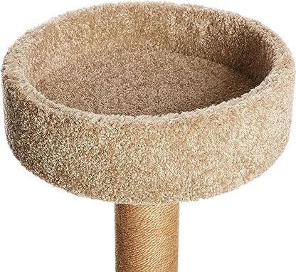 Amazon Basics Cat Tree - Multi-Level Climbing Activity Tower with Jute Rope Scratching Posts for Indoor Cats & Kittens, Medium (31.5"H), Beige