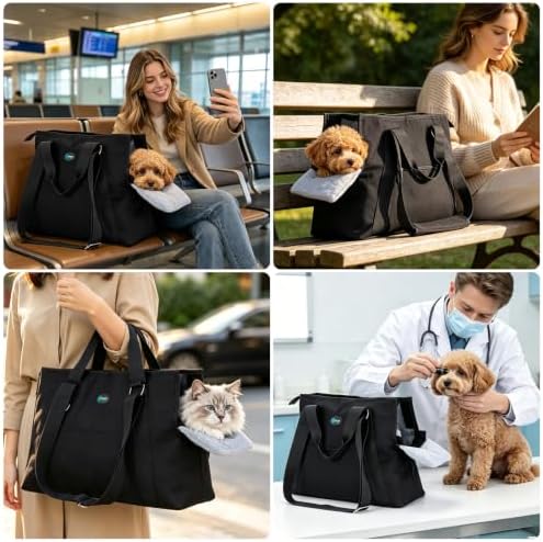 Ownpets Small Dog Pet Purse Carrier for Travel Vet Shopping, Up to14 lbs