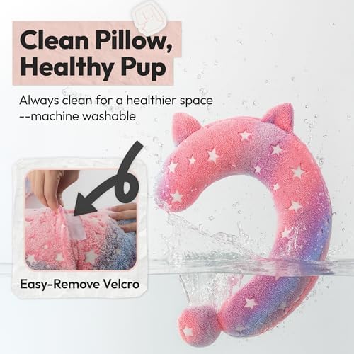 Calming Dog Pillow, Glow in The Dark, Soft Question Mark Shape for Dogs, Kids, Adults - Washable, Cozy Body Pillow Bed Gift (L Pink)