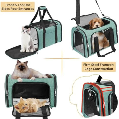 Soft-Sided Cat/Dog/Pet Carrier, Collapsible Pets Travel Carriers