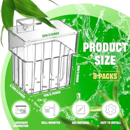 8 Pcs Clear Acrylic Aquarium Plant Holder Hanging Fish Tank Plant Holder