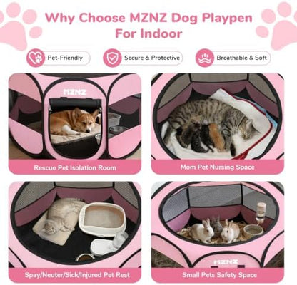 Dog Cat Small Animal Puppy Playpen Crate, Medium, Whole Pink