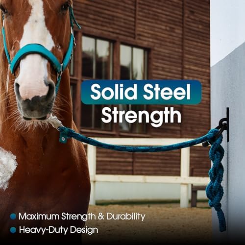 Horse Tie Ring - 2-3/8" inches Heavy-Duty Solid Steel Cross Tie Ring for Horses, Multi-Purpose Tie Down Horse Barn Supplies, Made in USA.