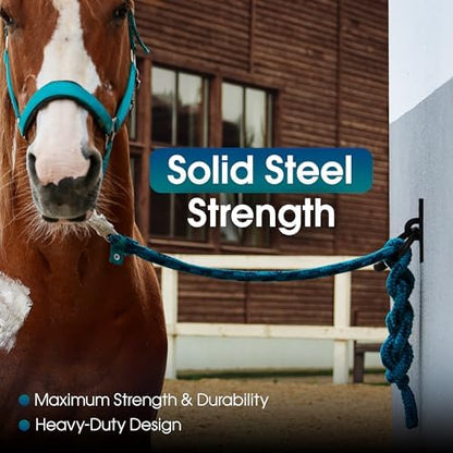 Horse Tie Ring - 2-3/8" inches Heavy-Duty Solid Steel Cross Tie Ring for Horses, Multi-Purpose Tie Down Horse Barn Supplies, Made in USA.