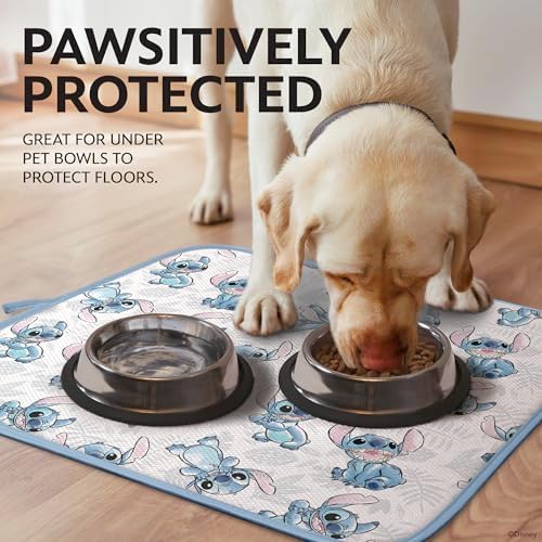 Disney Stitch Dish Drying Mat for Kitchen Counter, 2-Pack, 16"x18"