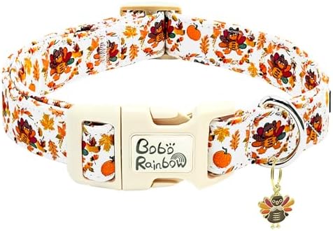 Dog Collars - Thanksgiving Turkey Print, Soft & Adjustable for X-Small Puppies