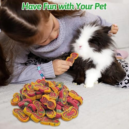 Fhiny 0.57lb Rabbit Chew Toys, Mixed Forage Beetroot Carrot and Pumpkin Bunny Treats for Hamsters Guinea Pigs Chinchillas and Other Small Rodents Teeth Grinding