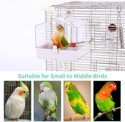 Colorday Hanging Bird Bath for Cage, Pet Parrot Bath, 6.7X6.7X7.74 inch