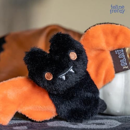 P.L.A.Y. Cute Cat Toys - Feline Frenzy Halloween Themed Catnip Filled Crinkle Toys, Great for Adult Cats & Kittens - Machine Washable, Double Stitched, Recycled Materials (Creepy Critters, Set of 2)