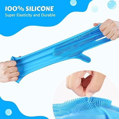 Pecute Silicone Pet Grooming Gloves for Washing Cats Dogs Bath Brush