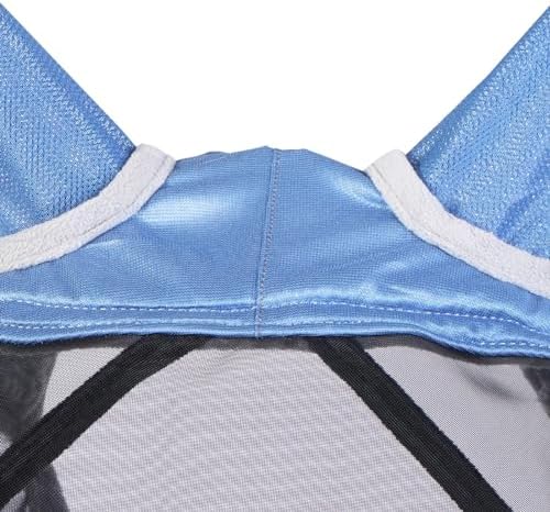 Harrison Howard CareMaster Pro Luminous Horse Fly Mask Large Eye Space Standard with Ears UV Protection for Horse Royal Blue S Pony