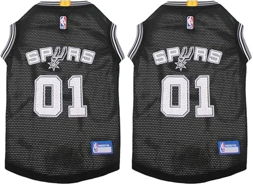 NBA SAN Antonio Spurs Dog Jersey, Large - Tank Top Basketball Pet Jersey (Pack of 2)
