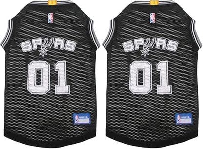 NBA SAN Antonio Spurs Dog Jersey, Large - Tank Top Basketball Pet Jersey (Pack of 2)