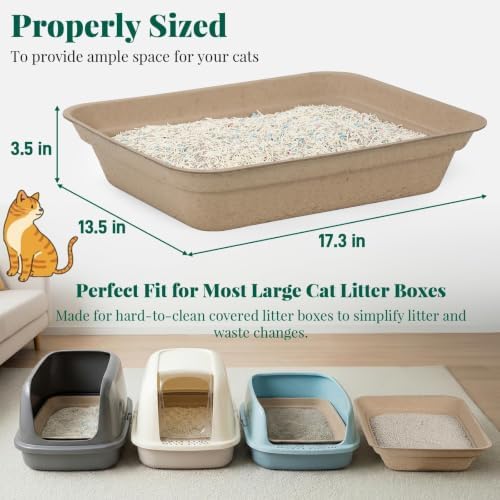 10-Pack Disposable Litter Box for Kitty Cats, Thick & Leak-Proof, Eco-Friendly Travel & Home Litter Pan, No-Scrub for Cats