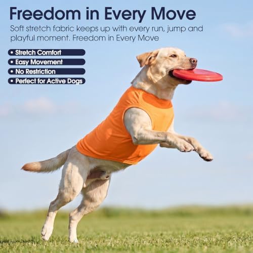 IECOii 2 Pack Dog Surgery Recovery Shirt Sleeveless Lightweight Dog Tshirt