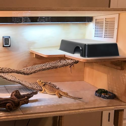 Reptile Hide Box - Provide Secure and Safe Shelter for Geckos and Ball Python Snakes, Easy to Clean (Black, XL)