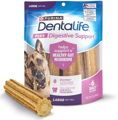Dentalife Purina Plus Digestive Support Dog Treats, Large, 6 ct Pouch