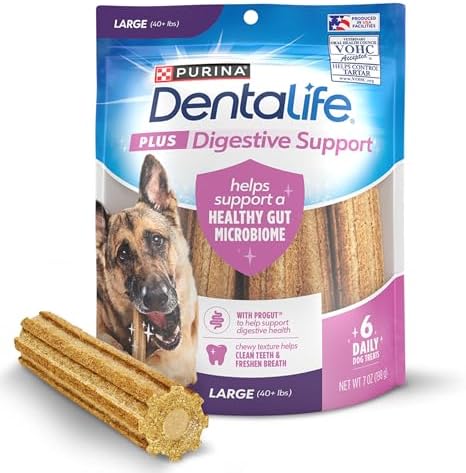 Dentalife Purina Plus Digestive Support Dog Treats, Large, 6 ct Pouch