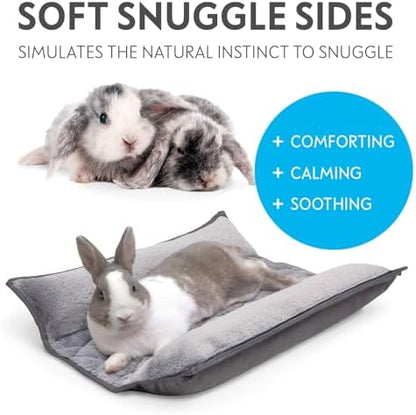 Paw Inspired Snuggle Bunny Bolster Bed, Gray/Faux Fur, 17x17 Inch