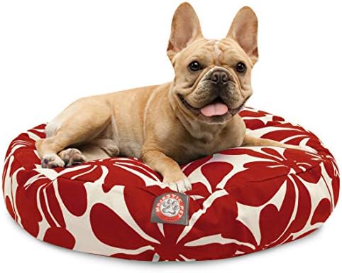 Red Plantation Small Round Indoor Outdoor Pet Dog Bed With Removable Washable Cover By Majestic Pet Products