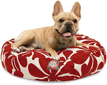 Red Plantation Small Round Indoor Outdoor Pet Dog Bed With Removable Washable Cover By Majestic Pet Products