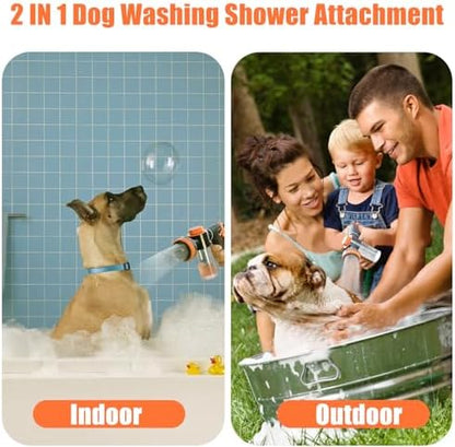 Dog Shower Attachment with 6.6Ft Long Shower Hose & Metal 3-Way Diverter
