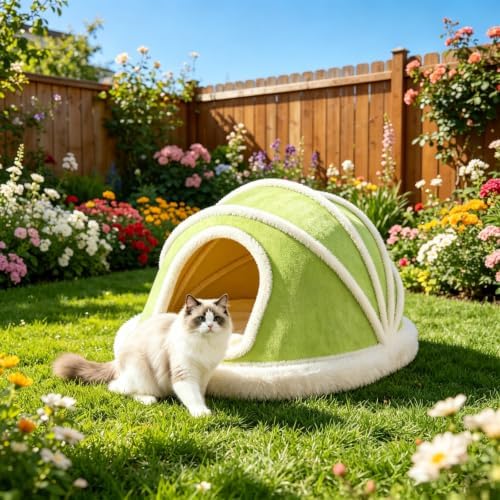 Cat Tent Beds for Indoor Cats, Cat Cave House with Removable Washable Cover