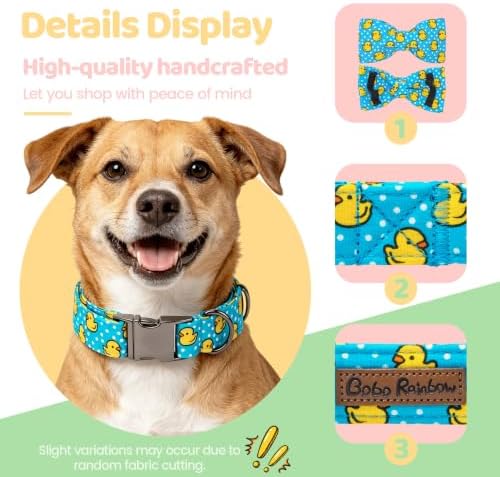 Summer Blue Rubber Duck Dog Collar with Bow for X-Small Dogs