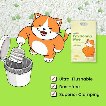 Natural Cassava Cat Litter,Odor Control Dust-Free,Advanced Clean Paws Multi Cat Clumping Litter,Kittens and Sensitive Cat Liter,Mixable with Crystal Litter and Various Litter