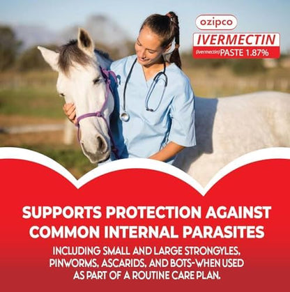 Ivermectin Horse Paste 1.87% | Apple Flavor – 6.08g Syringe for Equine Use Only Up to 1250 LB (4-Pack)
