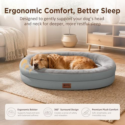 Waterproof Orthopedic Dog Bed for Extra Large Dogs, Silver