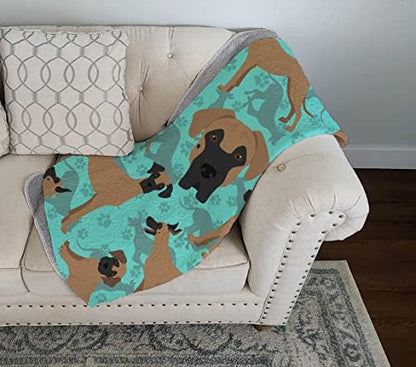Caroline's Treasures MLM1071LQB Fawn Great Dane Quilted Blanket 50x60 Artwork Pattern Quilted Throw Blanket for Bed, Couch, Sofa, Soft and Lightweight