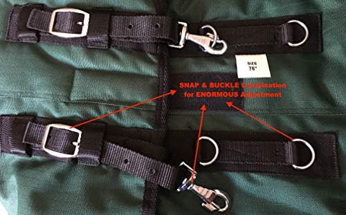 1200 Denier Horse RAIN Sheet (Waterproof/Breathable & Wind Proof Turnout Sheet) Horse Breathable RAINSHEET (Black-Turquoise, 84)