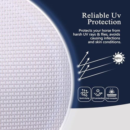 Harrison Howard Half Face Horse Fly Mask UV Protection and Breathable for Equine Use Comfortable Navy M