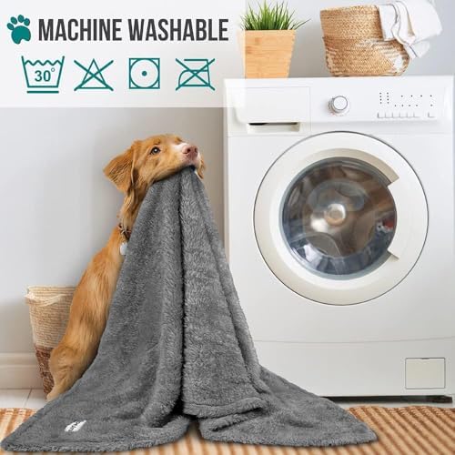 PetAmi Soft Plush Sherpa Dog Blanket for Pet Cat, X-Large 60x80, Grey