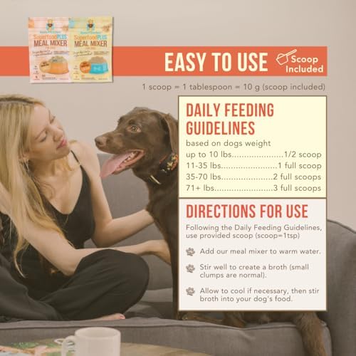 Fish SuperfoodPLUS Meal Mixers for Dogs - USA Sourced Meal Toppers for Dogs, Supporting Joint, Gut, and Heart Health - Dog Prebiotics and Probiotics Food Mixers - 5 oz