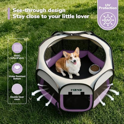 Dog Cat Small Animal Puppy Playpen Crate, Medium, Purple