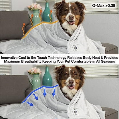 PetFusion Premium Cat and Dog Cooling Blanket. Lightweight Pet Blanket | Machine Washable | Multiple Sizes: for Pets Small to Extra-Large | Multiple Colors: Grey and Brown