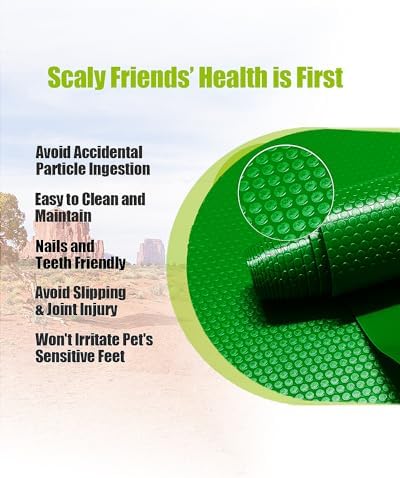 Bearded Dragon Tank Accessories, Reptile Substrate Floor, Leopard Gecko Tank Liner Mat for 40 Gallon, 20 Gallon, 50 Gallon,75 Gallon Lizard Tank, Green
