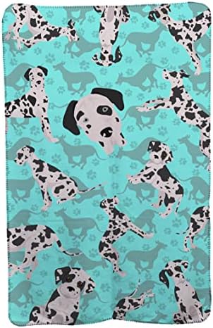 Caroline's Treasures MLM1029TBLT Harlequin Natural Ears Great Dane Soft Travel Blanket with Bag Airplane Blanket, Indoor Outdoor Camping Blanket for Traveling, Picnics, Beach Trips, Concerts