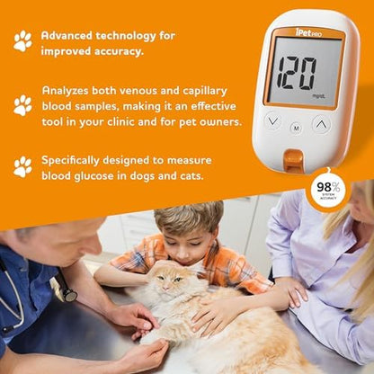 iPet PRO Blood Glucose Monitoring System, Kit Designed for Dogs & Cats