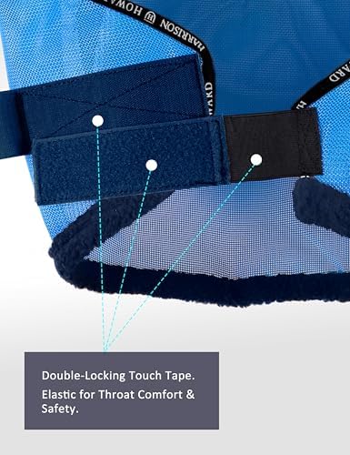 Harrison Howard All Round Mesh Horse Fly Mask UV Protective with Fleece Padded Edging Sky Blue S