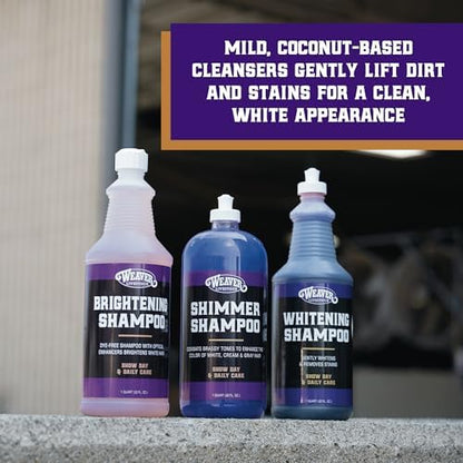 Weaver Livestock Whitening Shampoo for Horses, Pigs, Cattle, Gentle, and Effective Coconut-Based Hide, Hair, and Shampoo, Daily Use, Cattle Show Supplies