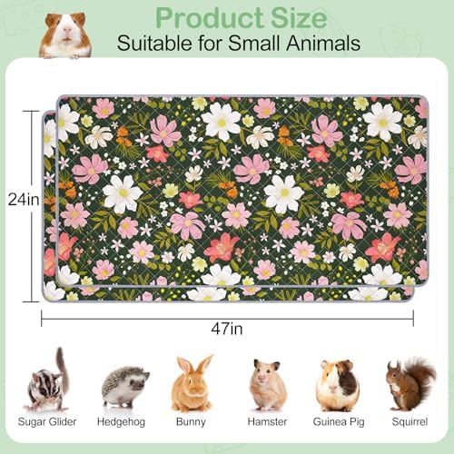 Unicorn Catcher 2 Pack Washable Guinea Pig Cage Liner, Waterproof Bedding